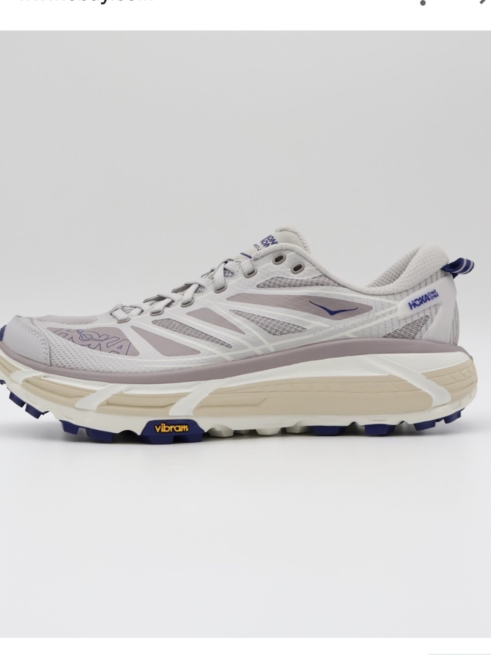 HOKA Mafate Speed 2 Sneakers in Oat Milk/Vaporous Colorway. SZ 7.5. Running Jog